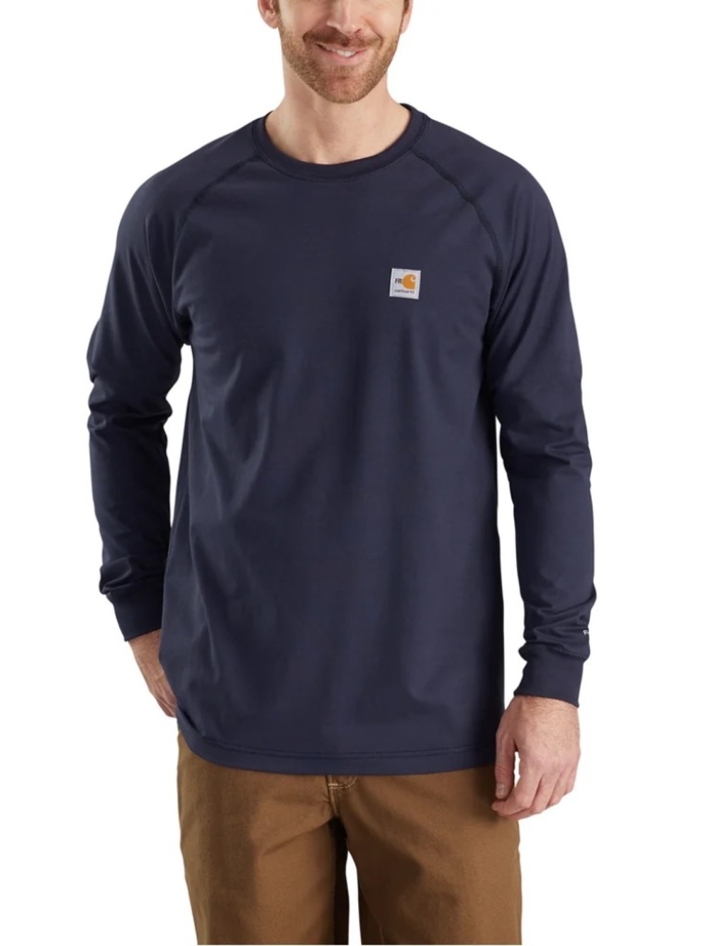 Carhartt Men's Flame Resistant Force Long Sleeve T-Shirt in Navy